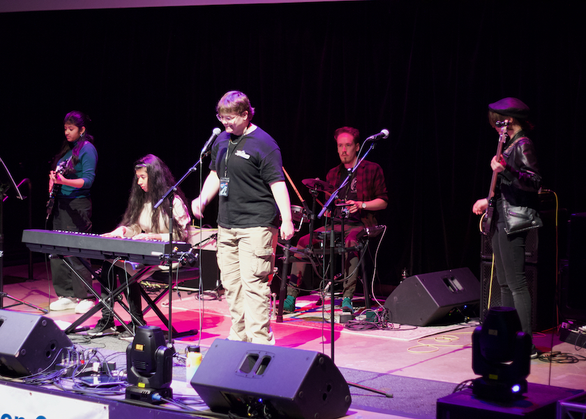 guitar student band performance